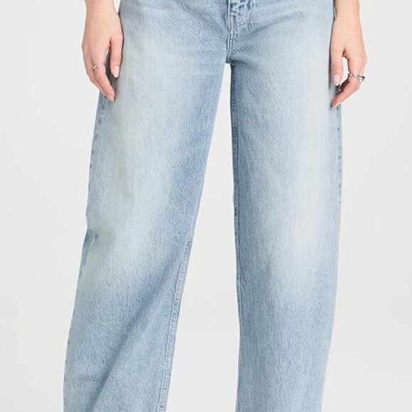 BNWT FRAME Women's long barrel raw cuff jeans size 28 rhode blue - Picture 7 of 14